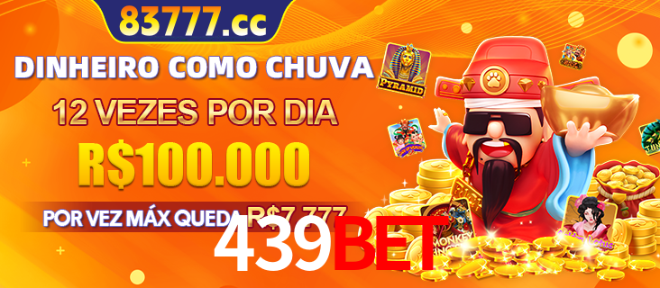 Banner do programa de recompensas Recomende para amigos do 439bet, detalhando os bônus por convidar amigos, com prêmios que chegam a R$288.888.